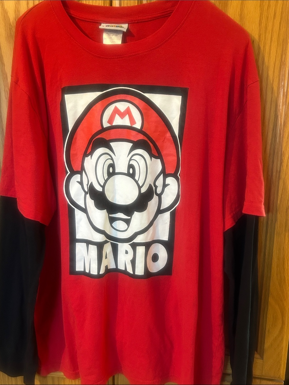 Mario Graphic Red & Black Long Sleeve Tee